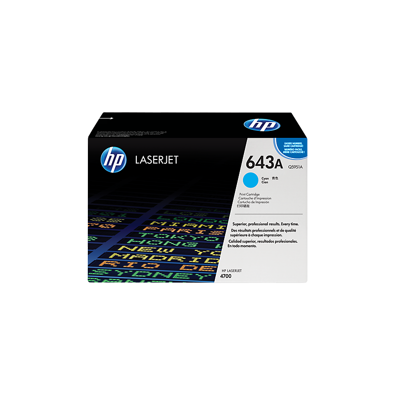 HP 643A Cyan Cartouche de toner LaserJet HP 643A Cyan Cartouche de toner LaserJet