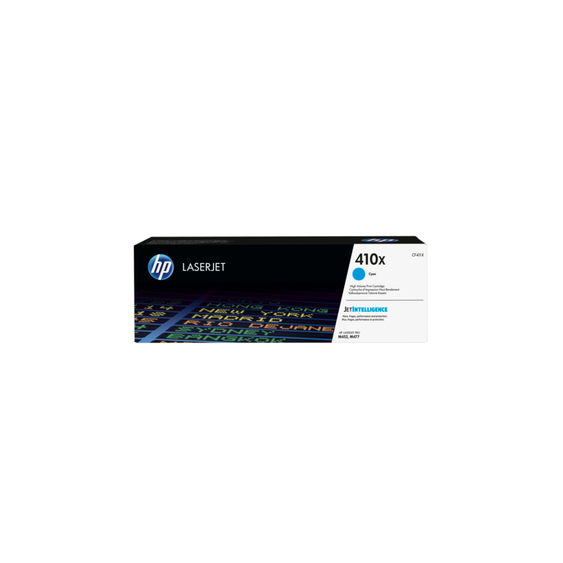 HP 410X cartouche de toner LaserJet cyan grande capacité HP 410X cartouche de toner LaserJet cyan grande capacité