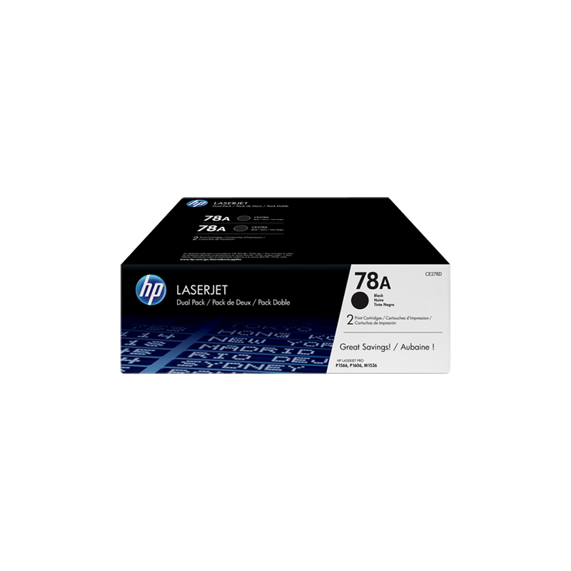 HP 78A pack de 2 toners LaserJet noir HP 78A pack de 2 toners LaserJet noir
