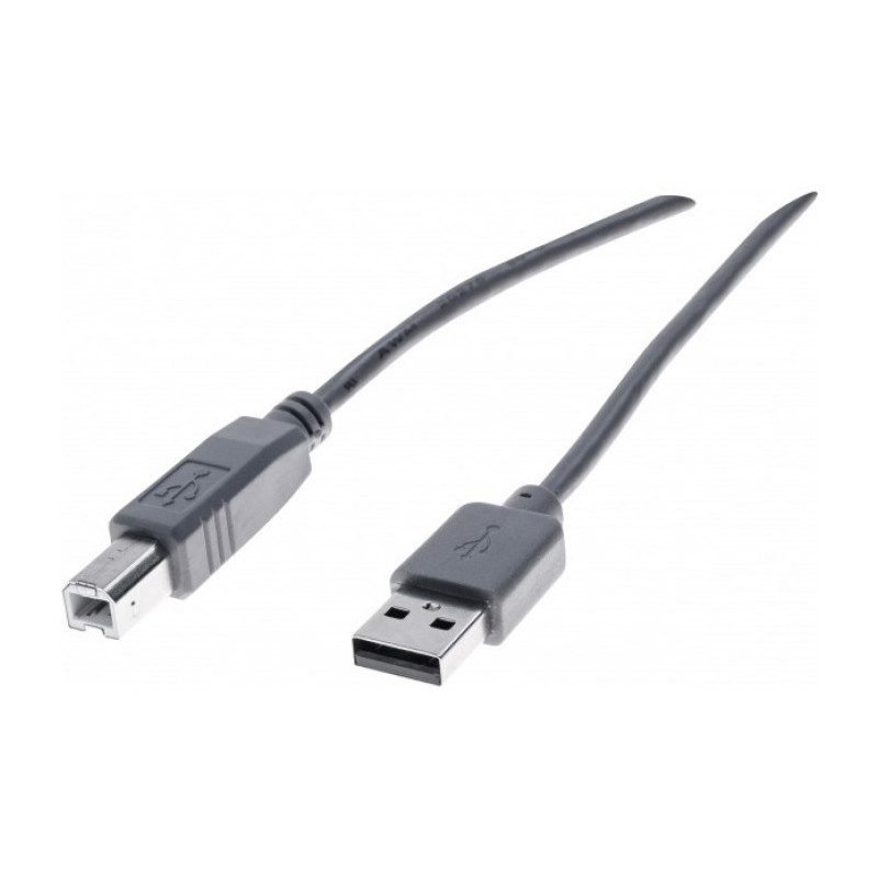 Cordon USB 2.0 type A_B gris pour imprimante - 1.8 m