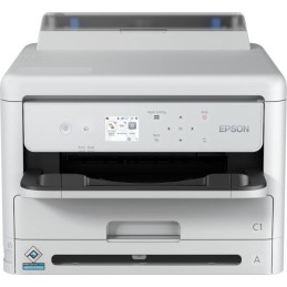 Vue de face de l'imprimante Epson WorkForce Pro WF-M5399DW avec tableau de commande